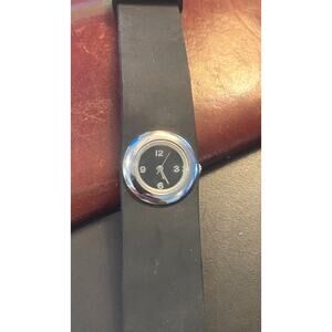 Women's 24mm Silver Tone Xhiliration Watch, Black [poly Band